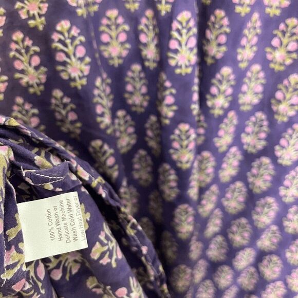 D Heart D Purple Floral Long Sleeve Midi Lagenlook Dress Women's Size Large/XL - Picture 6 of 6